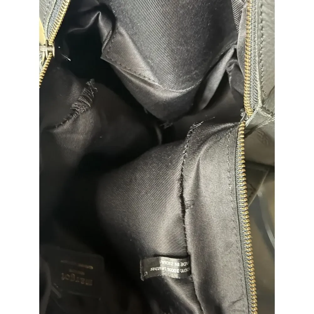 Margot Black Leather Backpack Casual Classic Travel Zip Pocket Casual Bag